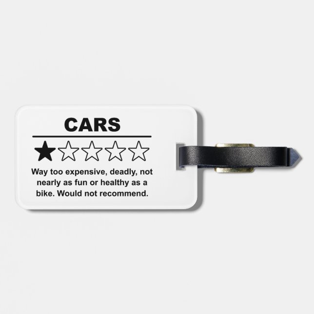 Cars One Star Rating Luggage Tag (Back Horizontal)