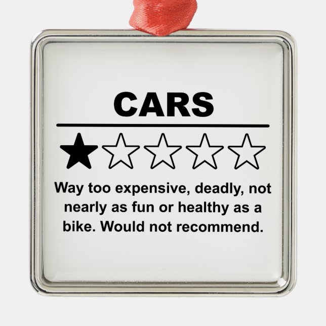 Cars One Star Rating Metal Tree Decoration (Front)