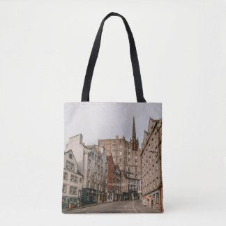CARS PARKED BESIDE BROWN CONCRETE BUILDING DURING  TOTE BAG