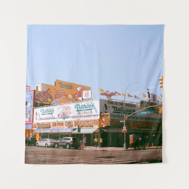 CARS PARKED ON THE SIDE OF THE ROAD DURING DAYTIME TAPESTRY (Front)