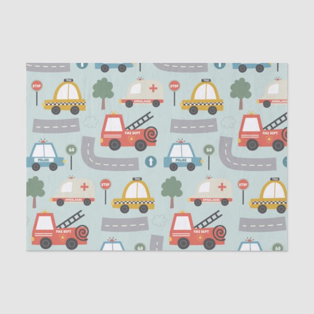 Cars Pattern kids  Tissue Paper (Front)