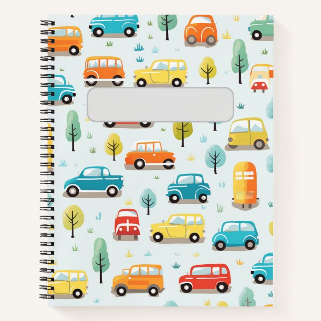Cars Pattern Notebook (Front)