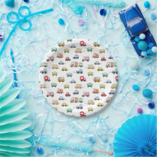 Cars Pattern Paper Plate