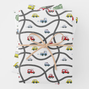 Cars Pattern Wrapping Paper Sheet