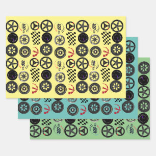 Cars racing and motorsport enthusiasts for him wrapping paper sheet