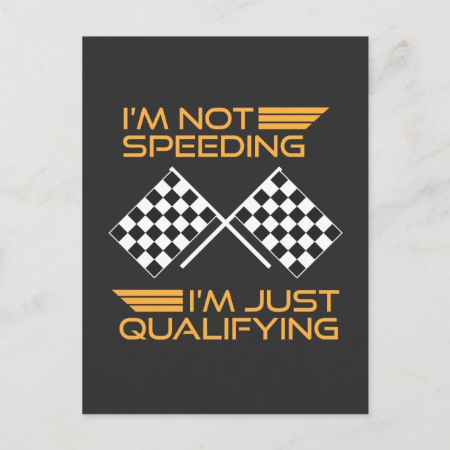Cars Racing Gift Speeding Qualifying Racer Postcard (Front)