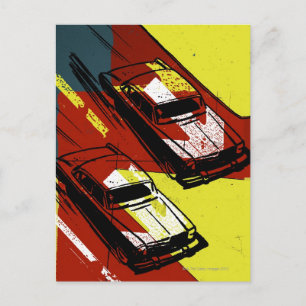 Cars Racing Postcard