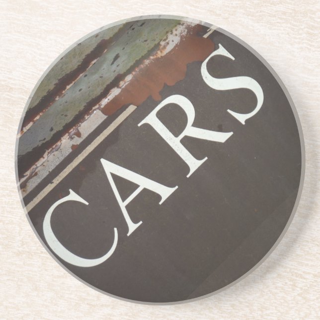 CARS Tow Truck Vintage Car Sign Coaster (Front)