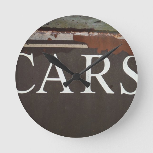 CARS  Tow Truck Vintage Car Sign Round Clock (Front)