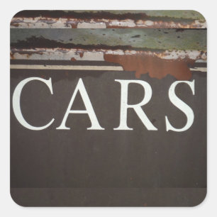 CARS  Tow Truck Vintage Car Sign Square Sticker