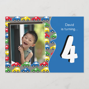 CARS & TRUCKS   Boys  Birthday Party Invitation