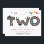 Cars & Trucks City Transportation SECOND Birthday Invitation<br><div class="desc">Our colourful Transportation Themed invitation is perfect for any little guy! The text is customisable. You can change colours and styles of fonts.</div>