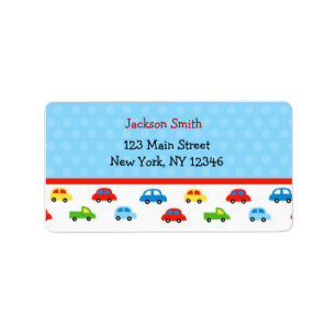 Cars Trucks Return Address Labels Kids Boy
