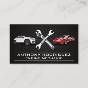 Cars   Wrenches   Mechanic Car Repair Business Card