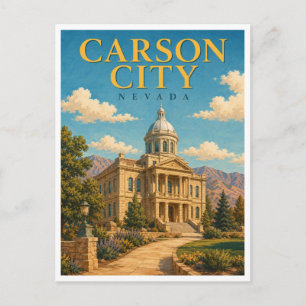 Carson City Nevada State Capitol GeoSaga Postcard