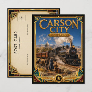 Carson City Nevada Vintage Art Deco Golden Age Postcard