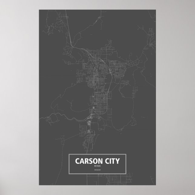 Carson City, Nevada (white on black) Poster (Front)