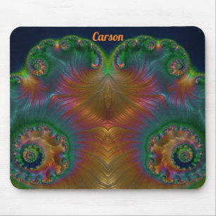 CARSON ~ Green Orange Yellow and Blue Design Mouse Mat