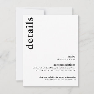 Carson Modern Wedding Details Card