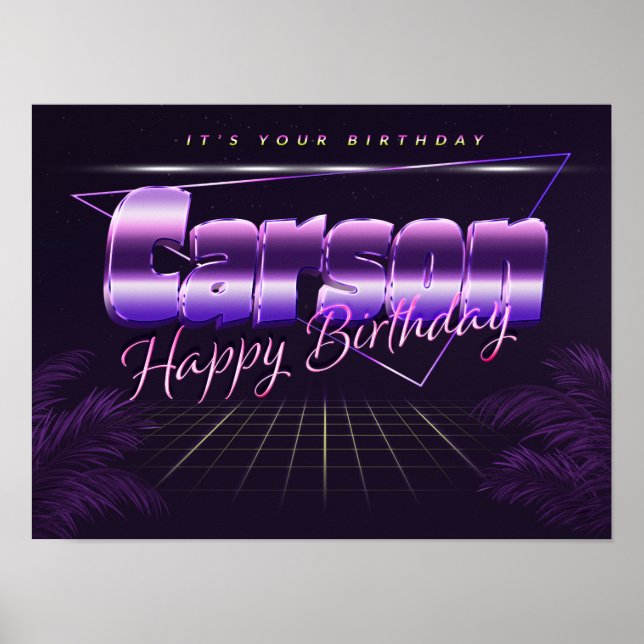 Carson Name First Name pura retro poster Birthday (Front)