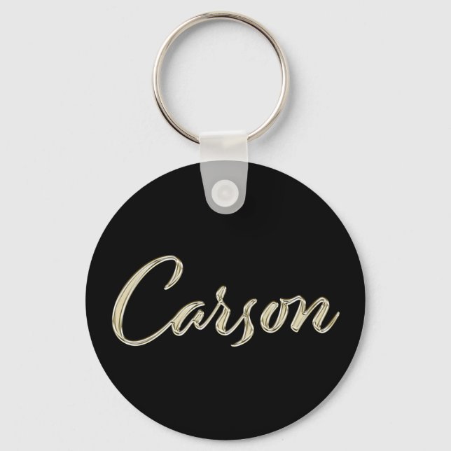 Carson Name whitegold Button Schlüsselanhänger Key Ring (Front)