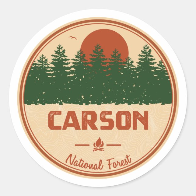 Carson National Forest Classic Round Sticker (Front)
