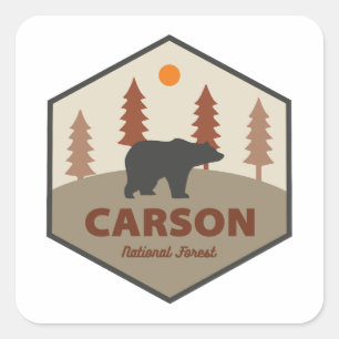 Carson National Forest New Mexico Bear Square Sticker