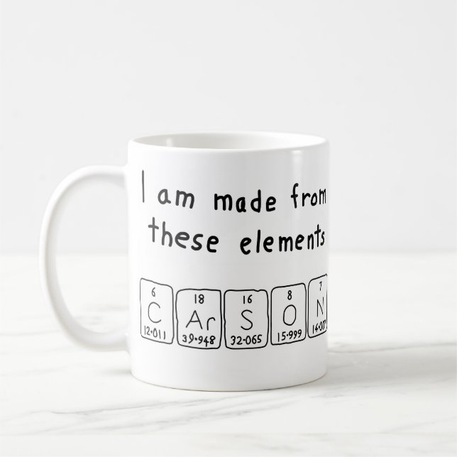 Carson periodic table name mug (Left)