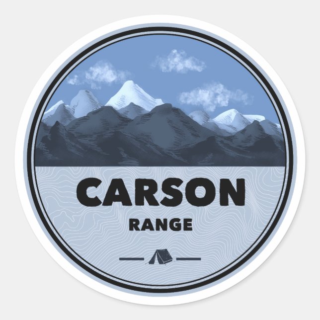 Carson Range California Nevada Camping Classic Round Sticker (Front)