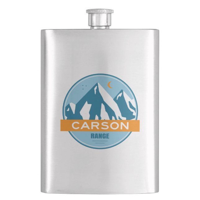 Carson Range California Nevada Hip Flask (Front)