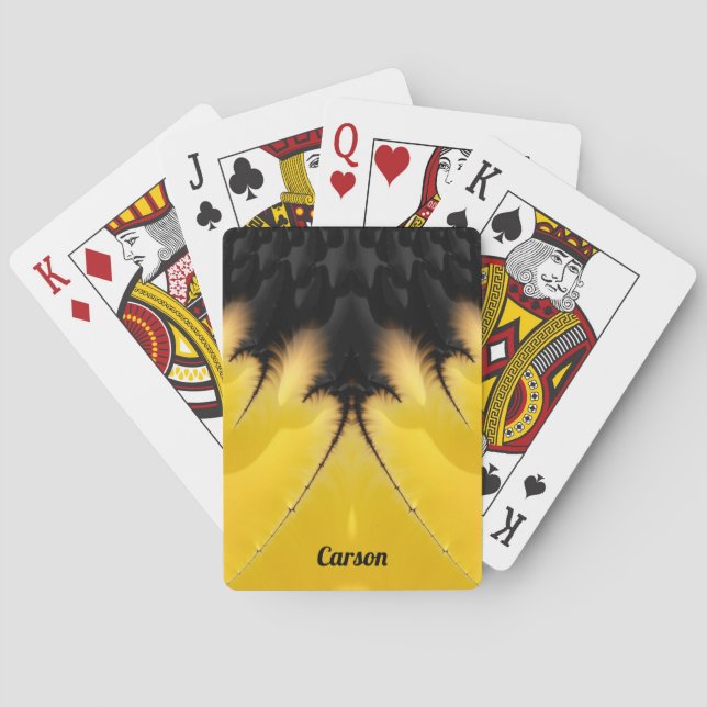 CARSON ~ STUNNING! Black and Yellow Design  Playing Cards (Back)