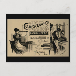 Carswell Toronto Vintage printer bookbinder woman Postcard