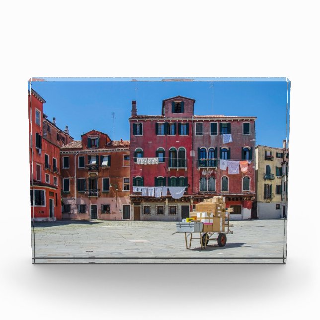Cart with boxes in Venice Photo Block (Front)