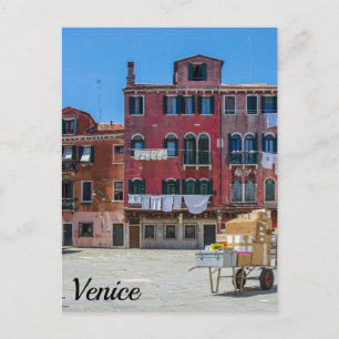 Cart with boxes in Venice Postcard