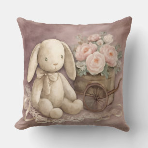 Cart with Peonies, Vintage, Shabby Chic, by Natash Cushion