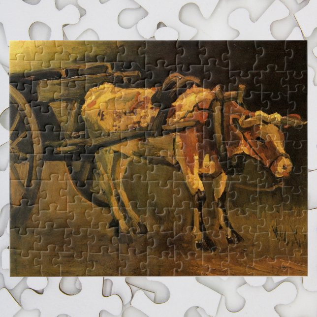 Cart with Red and White Ox by Vincent van Gogh Jigsaw Puzzle (Creator Uploaded)