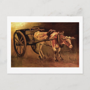 Cart with Red and White Ox, Vincent van Gogh Postcard