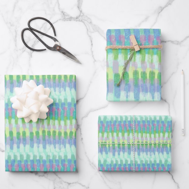 Carta da pacchi Astratto verde Wrapping Paper Sheet (Front)