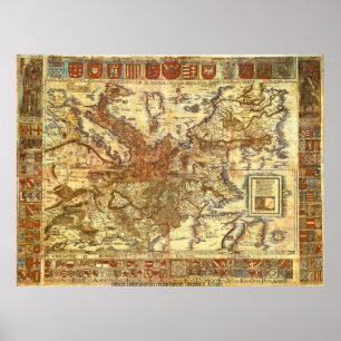 Carta Itineraria Europae by Waldseemüller 1520 Poster