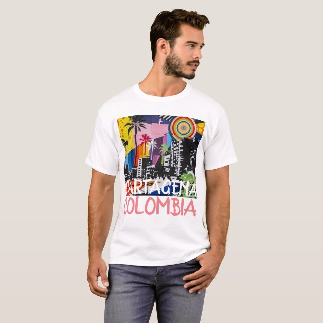 Cartagena Colombia Cool Graffiti Mural Shirt (Front Full)
