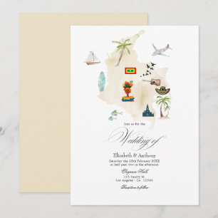 Cartagena Colombia Destination Wedding Invitation