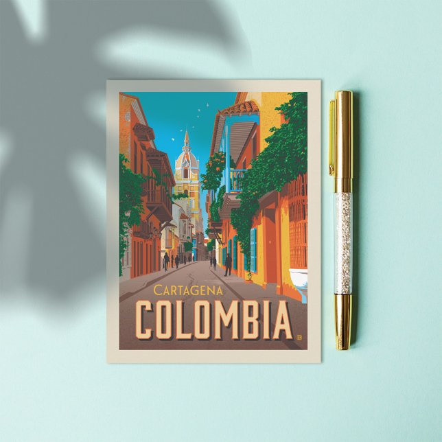 Cartagena, Colombia Postcard (Postcard on table)