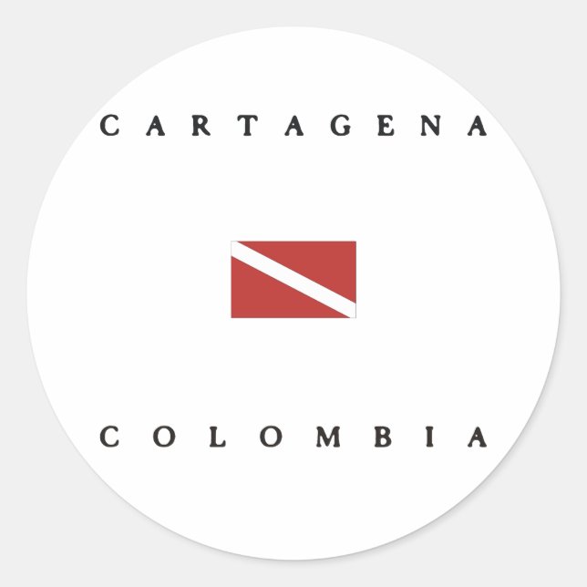 Cartagena Colombia Scuba Dive Flag Classic Round Sticker (Front)