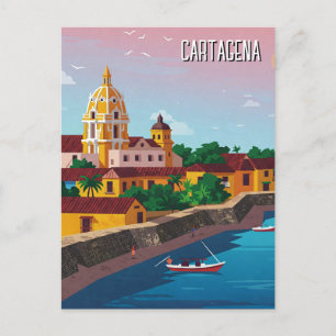 Cartagena Colombia Travel Postcard