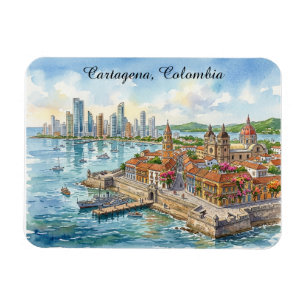 Cartagena Colombia Watercolor illustration Magnet