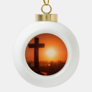 Cartagena de Indias Colombia, Aerial View Ceramic Ball Christmas Ornament