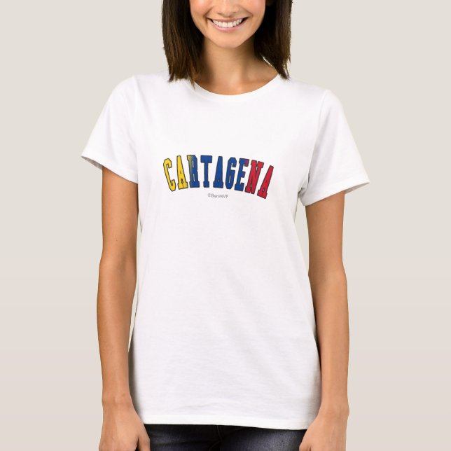 Cartagena in Colombia national flag colours T-Shirt (Front)