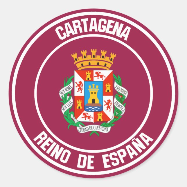 Cartagena Round Emblem Classic Round Sticker (Front)