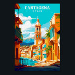 Cartagena Spain Vintage Art Travel Illustration Poster<br><div class="desc">Cartagena Spain Vintage Art Travel Illustration</div>