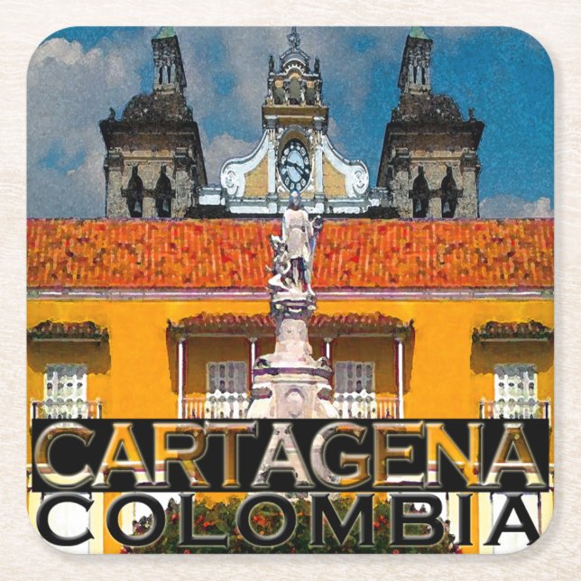 Cartagena Square Paper Coaster (Front)